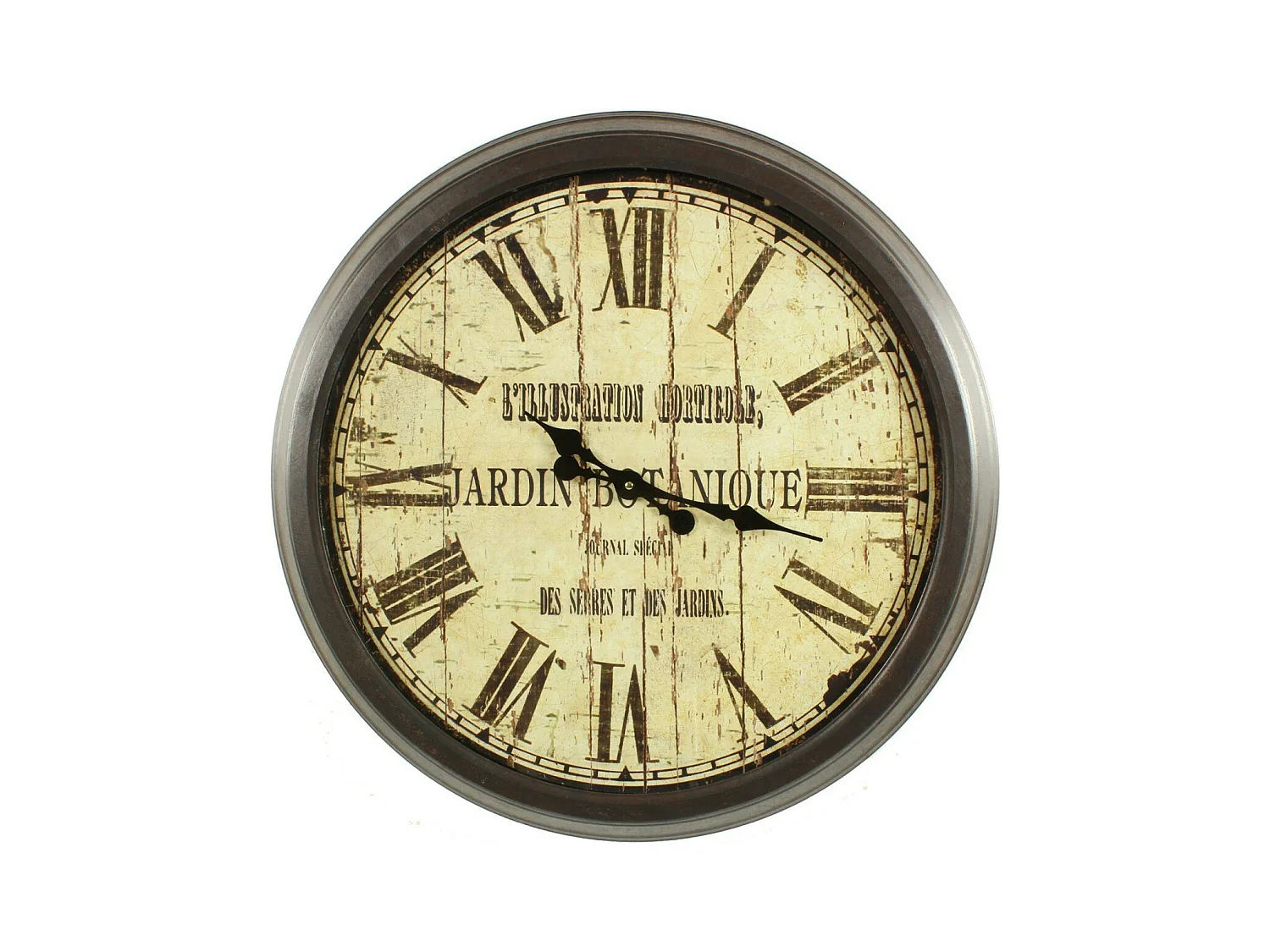 Grande horloge ancienne murale jardin botanique Fer Blanc - Décoration d'Autrefois