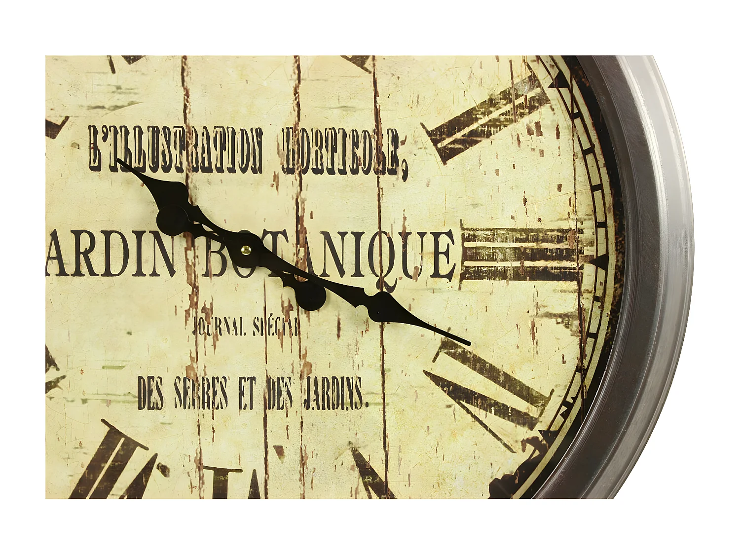 Grande horloge ancienne murale jardin botanique Fer Blanc - Décoration d'Autrefois