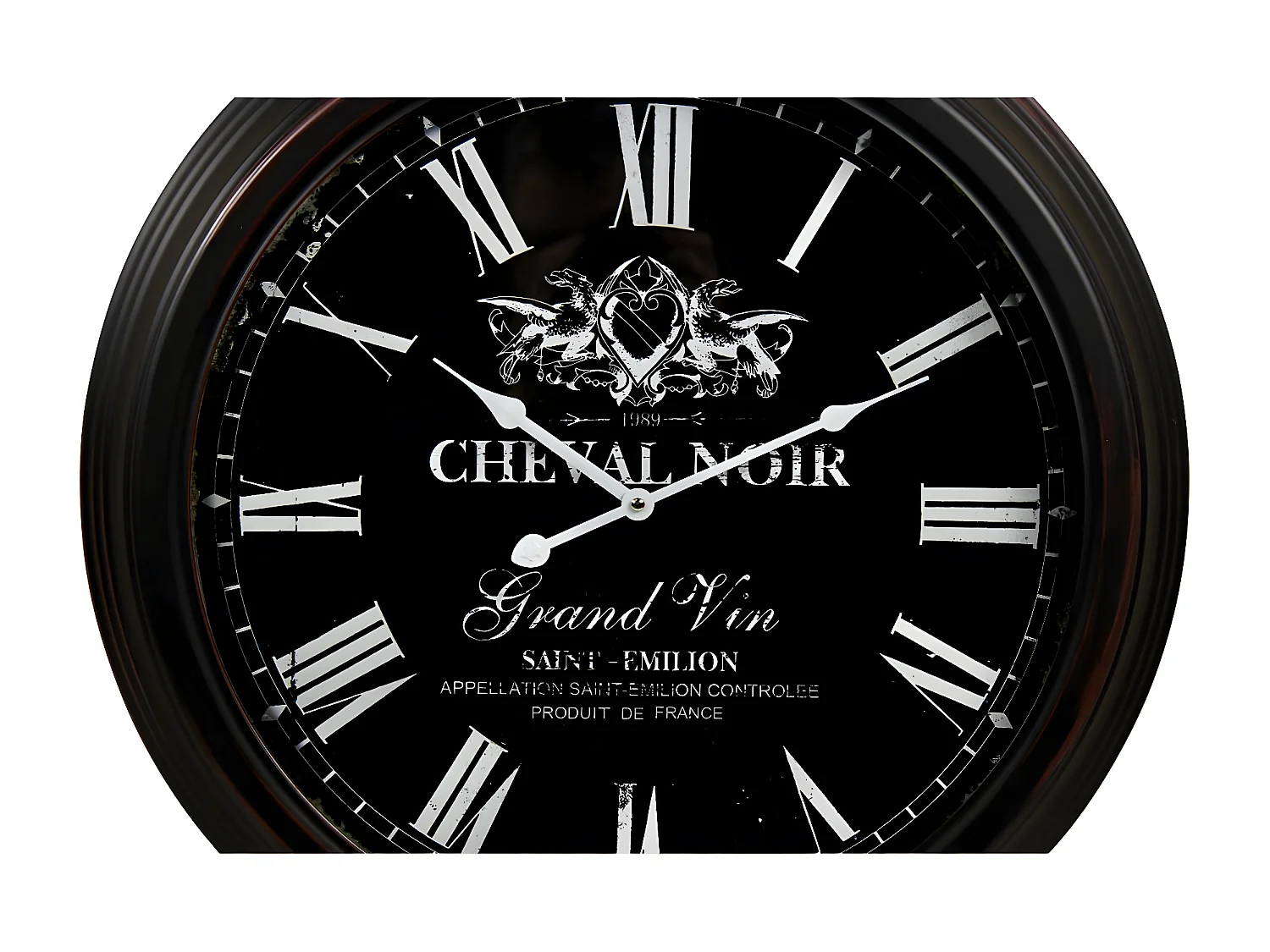 Horloge ancienne murale cheval Métal Noir - Décoration d'Autrefois