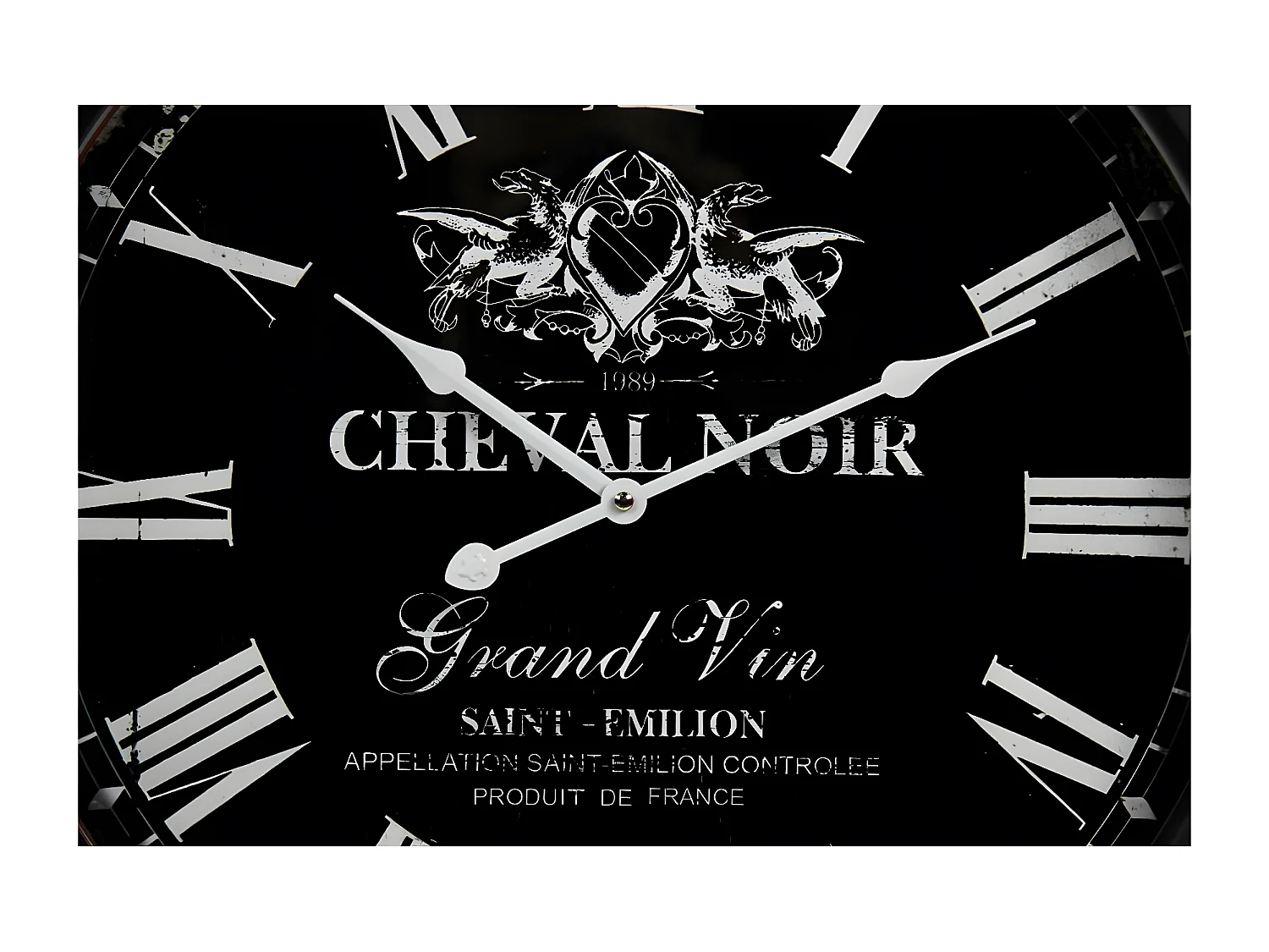 Horloge ancienne murale cheval Métal Noir - Décoration d'Autrefois