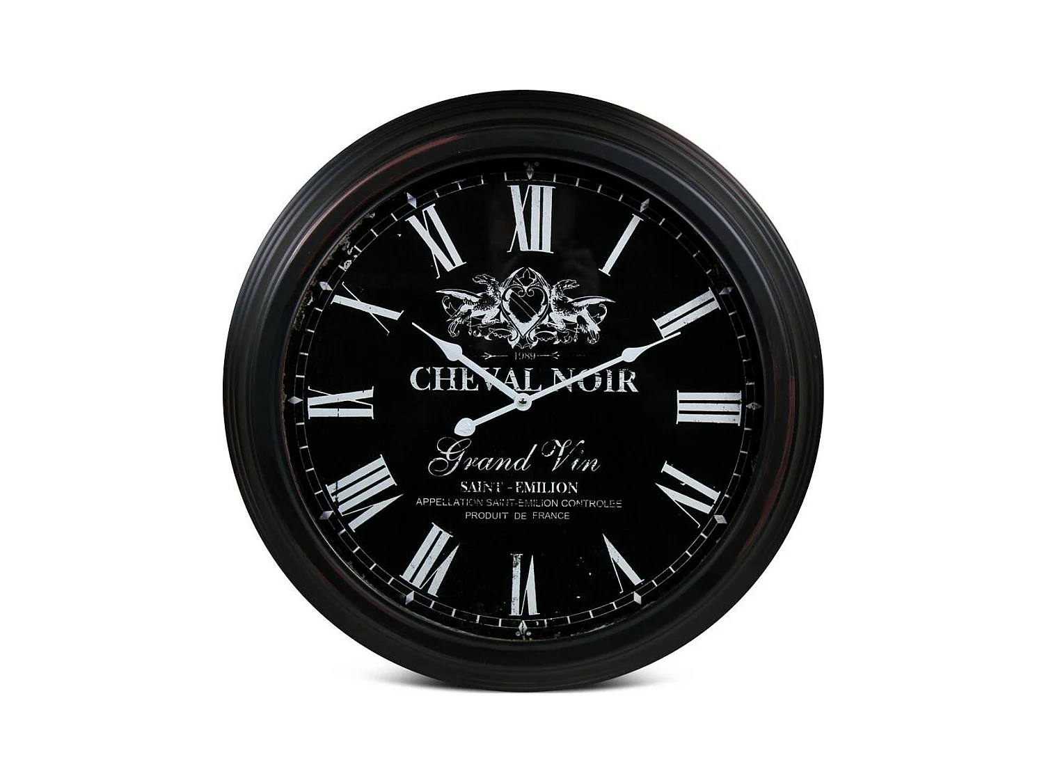 Horloge ancienne murale cheval Métal Noir - Décoration d'Autrefois