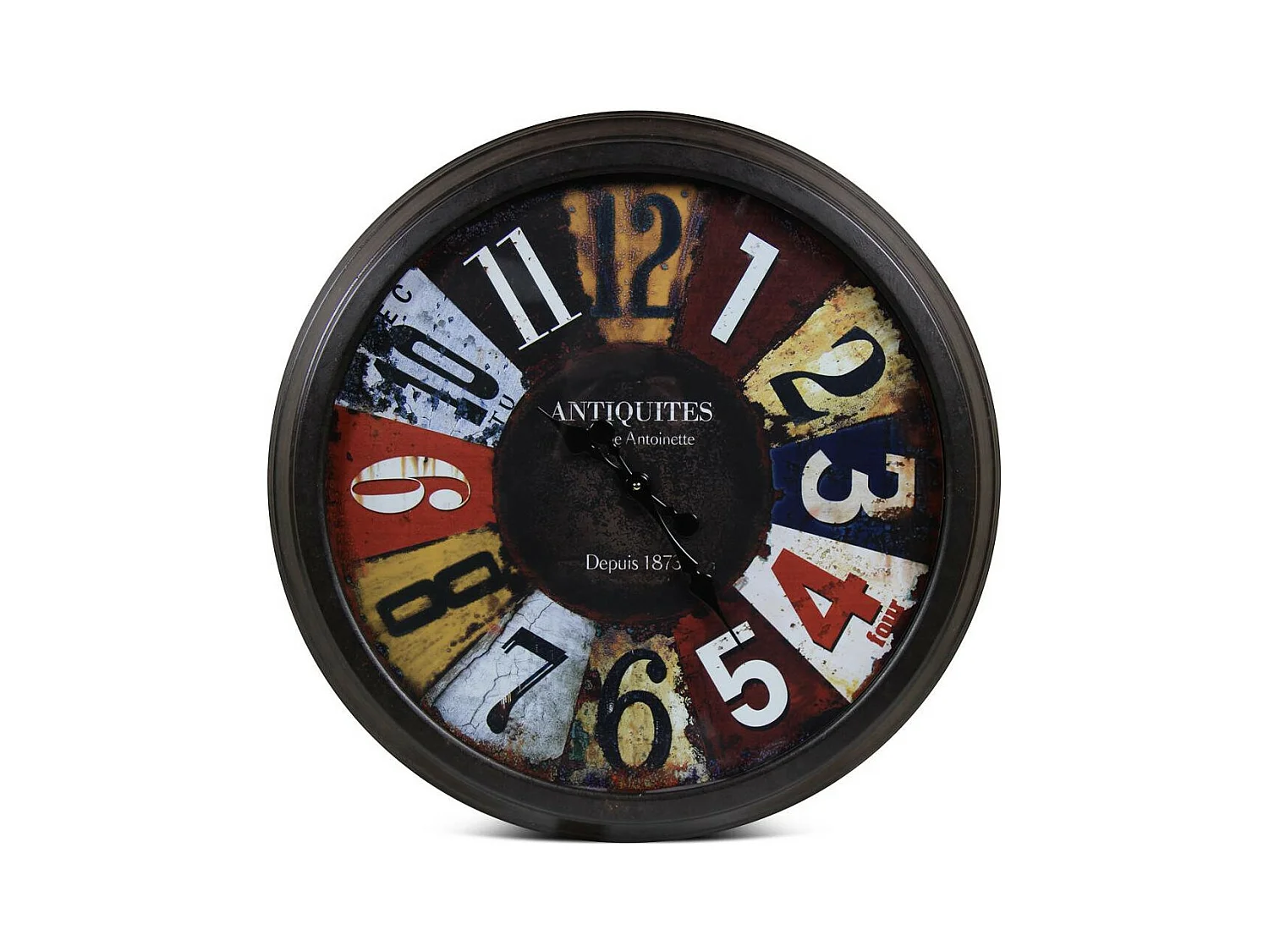 Grande horloge ancienne murale antiquités Métal Multicolore - Décoration d'Autrefois