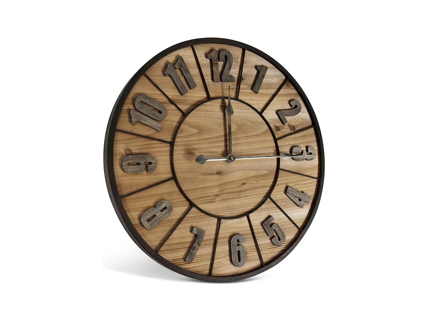 Grande horloge ancienne Bois-Métal Marron - Décoration d'Autrefois