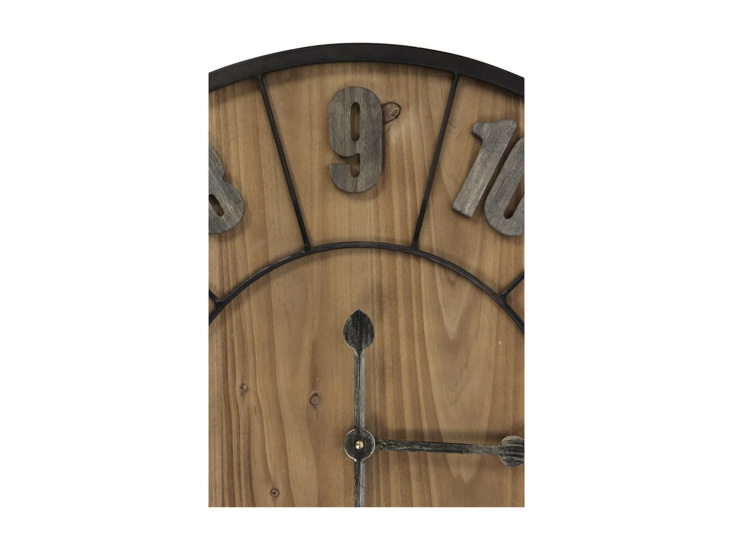 Grande horloge ancienne Bois-Métal Marron - Décoration d'Autrefois