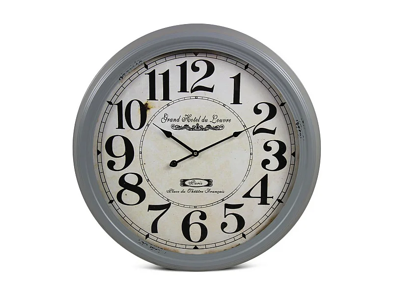 Horloge ancienne murale grand hôtel du louvre Métal Gris - Décoration d'Autrefois