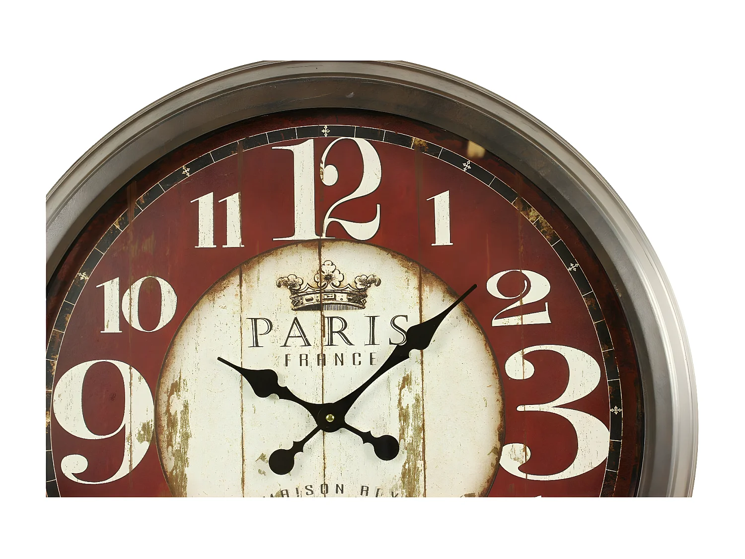 Grande horloge ancienne murale paris france Fer Rouge-Bordeaux - Décoration d'Autrefois