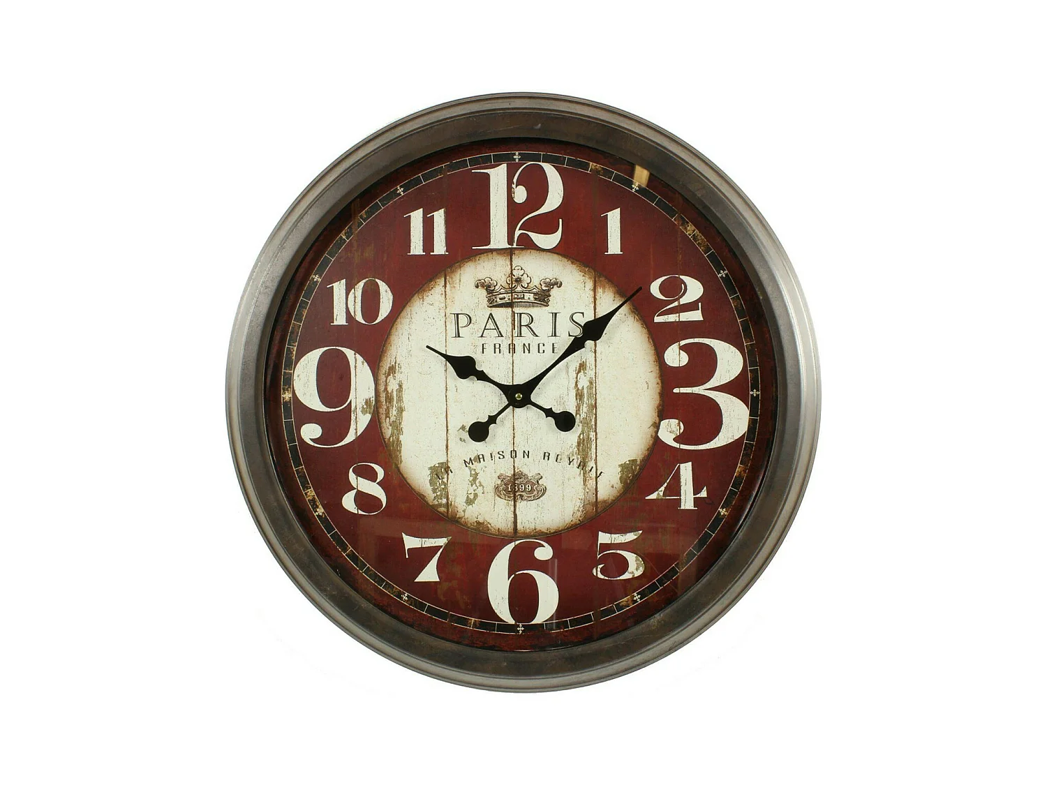 Grande horloge ancienne murale paris france Fer Rouge-Bordeaux - Décoration d'Autrefois