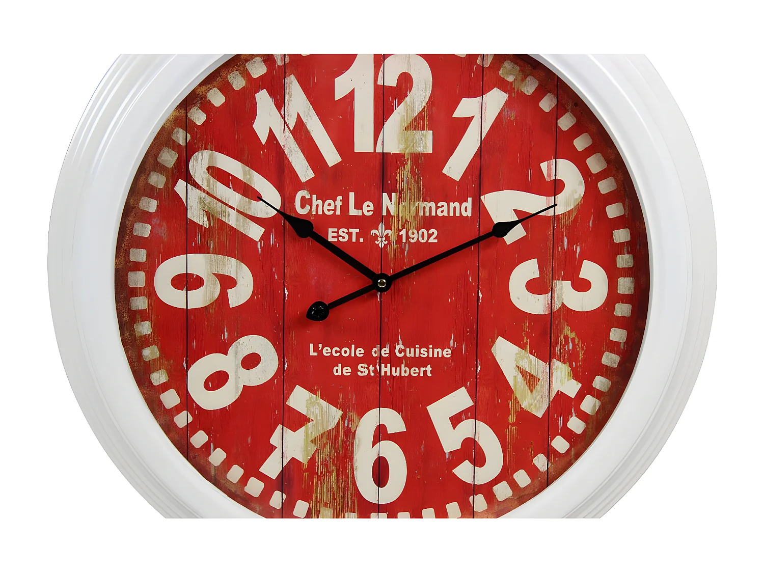 Horloge ancienne murale chef le normand Métal Bordeaux - Décoration d'Autrefois