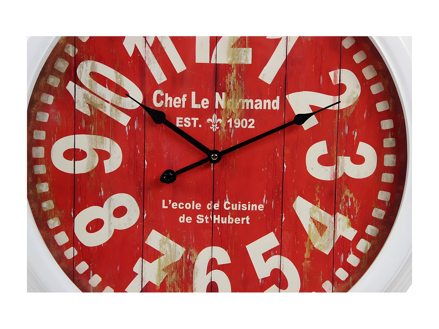 Horloge ancienne murale chef le normand Métal Bordeaux - Décoration d'Autrefois