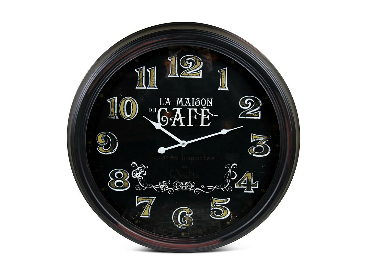 Horloge ancienne murale la maison du café Métal Noir - Décoration d'Autrefois