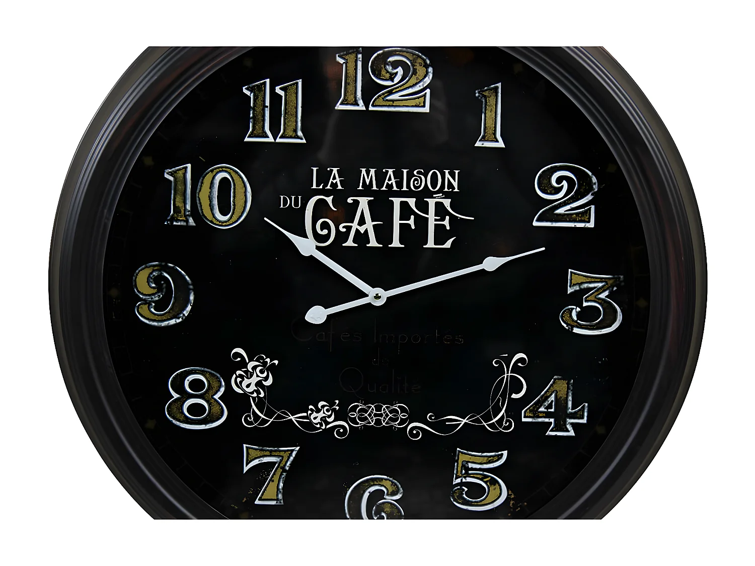 Horloge ancienne murale la maison du café Métal Noir - Décoration d'Autrefois