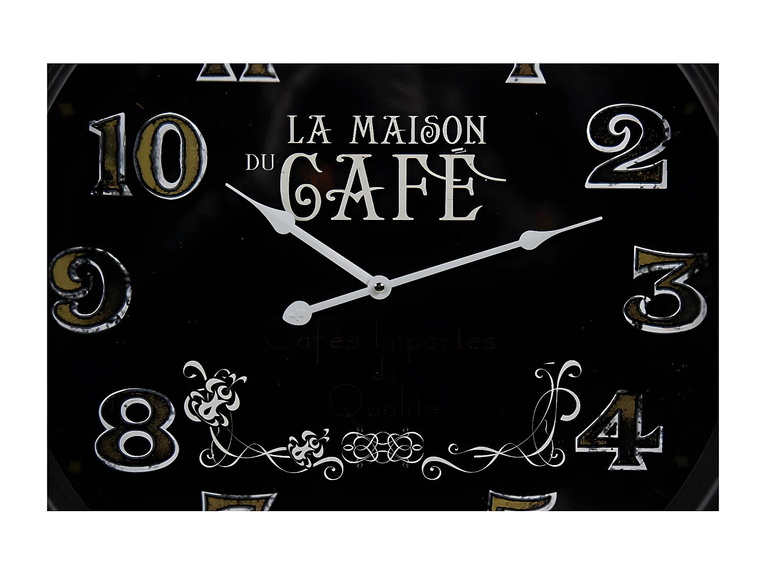 Horloge ancienne murale la maison du café Métal Noir - Décoration d'Autrefois