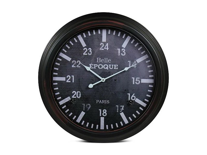 Horloge ancienne murale belle epoque Métal Bleu - Décoration d'Autrefois