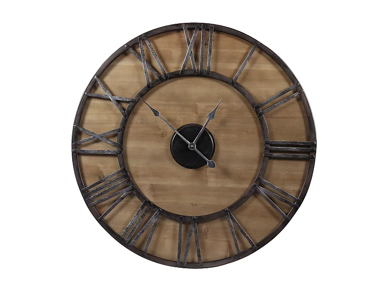 Grande horloge ancienne Fer Forgé Marron - Décoration d'Autrefois