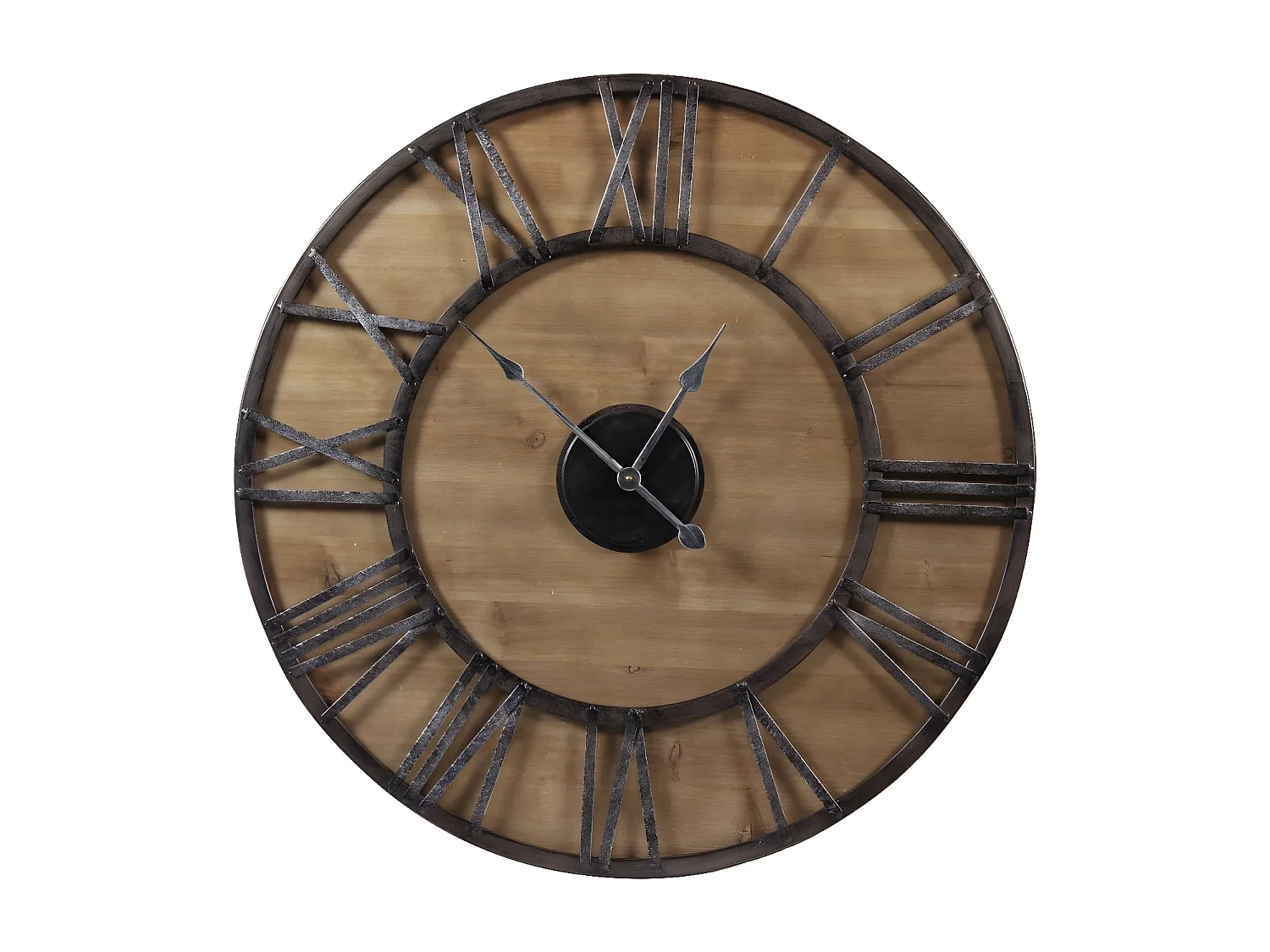 Grande horloge ancienne Fer Forgé Marron - Décoration d'Autrefois