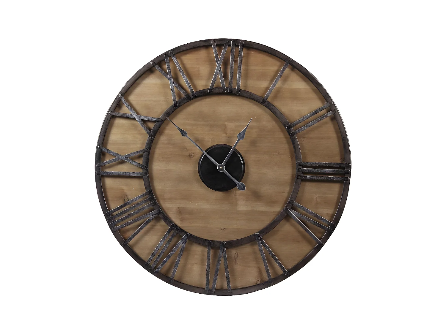 Grande horloge ancienne Fer Forgé Marron - Décoration d'Autrefois