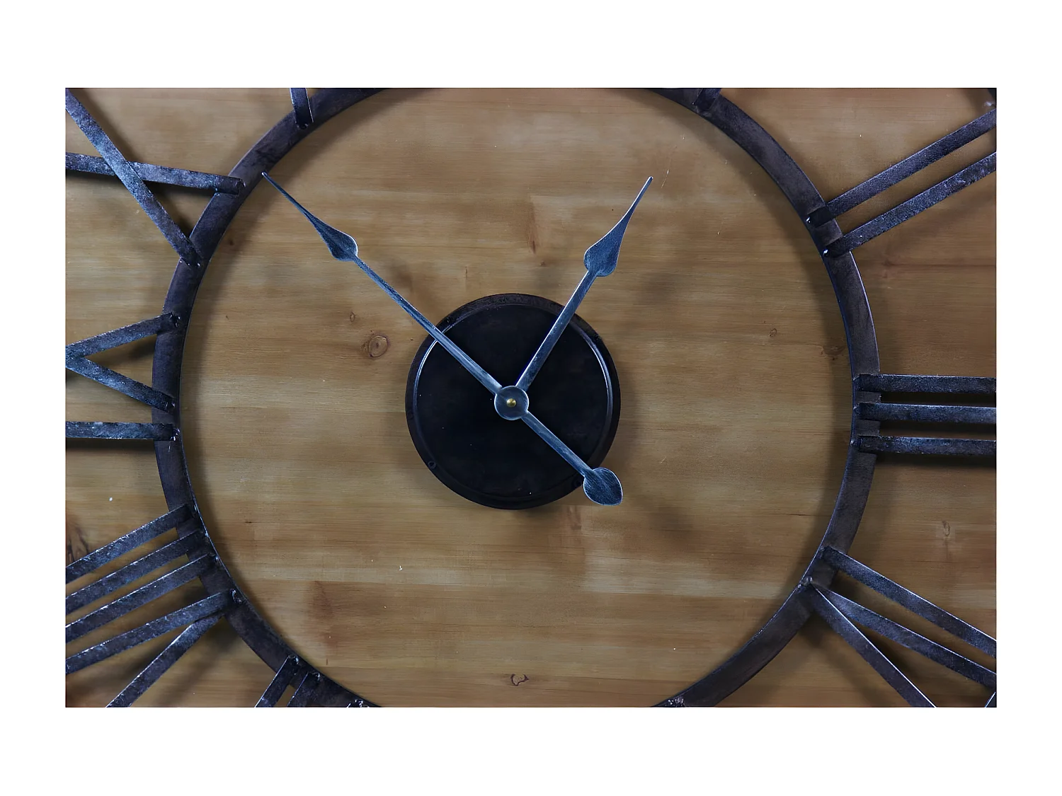 Grande horloge ancienne Fer Forgé Marron - Décoration d'Autrefois