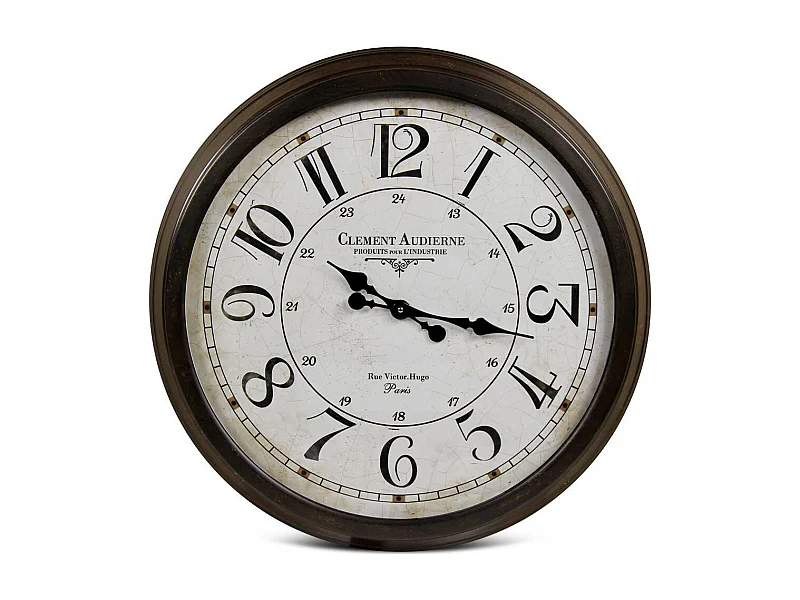 Grande horloge ancienne murale clément audierne Métal Blanc - Décoration d'Autrefois