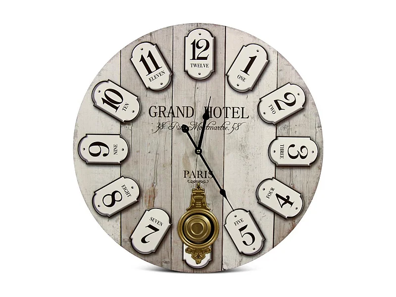 Horloge ancienne balancier grand hôtel montmartre Bois Gris - Décoration d'Autrefois