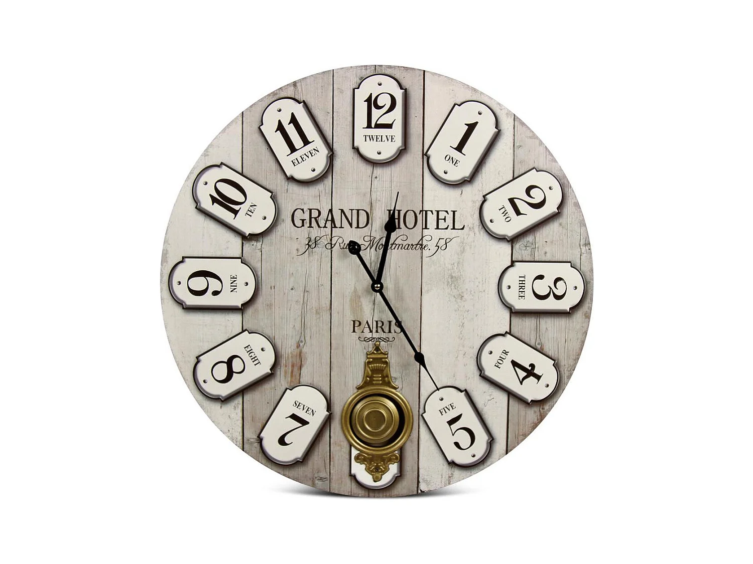 Horloge ancienne balancier grand hôtel montmartre Bois Gris - Décoration d'Autrefois