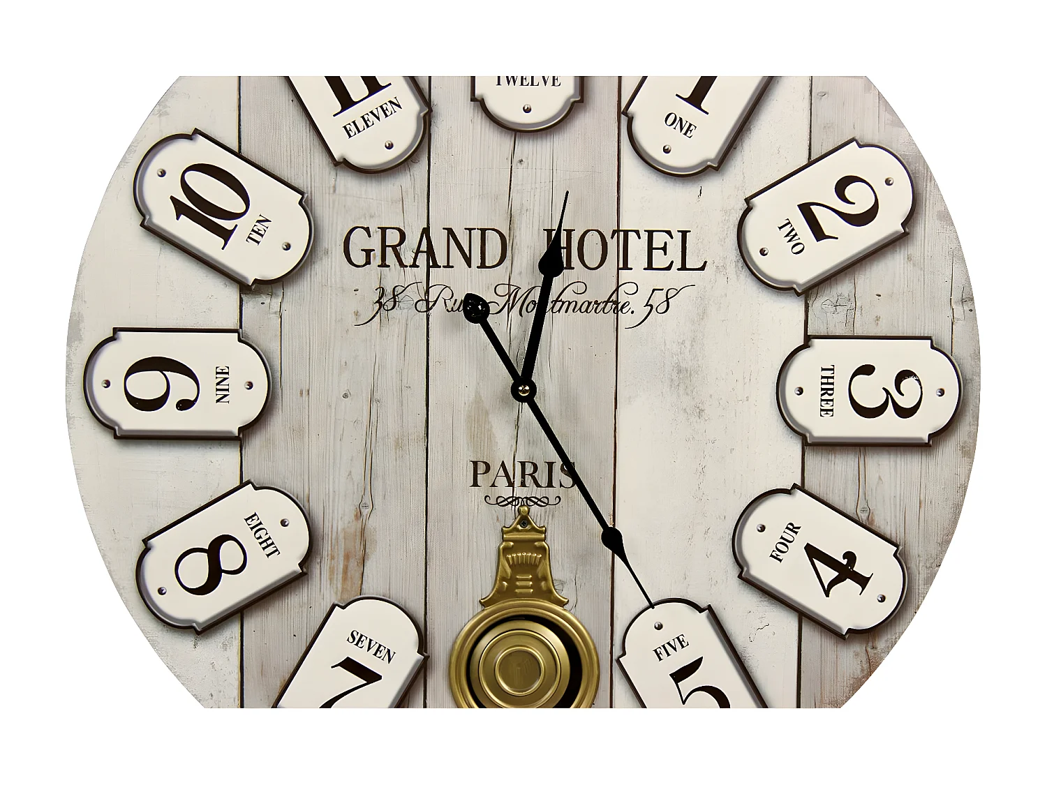 Horloge ancienne balancier grand hôtel montmartre Bois Gris - Décoration d'Autrefois