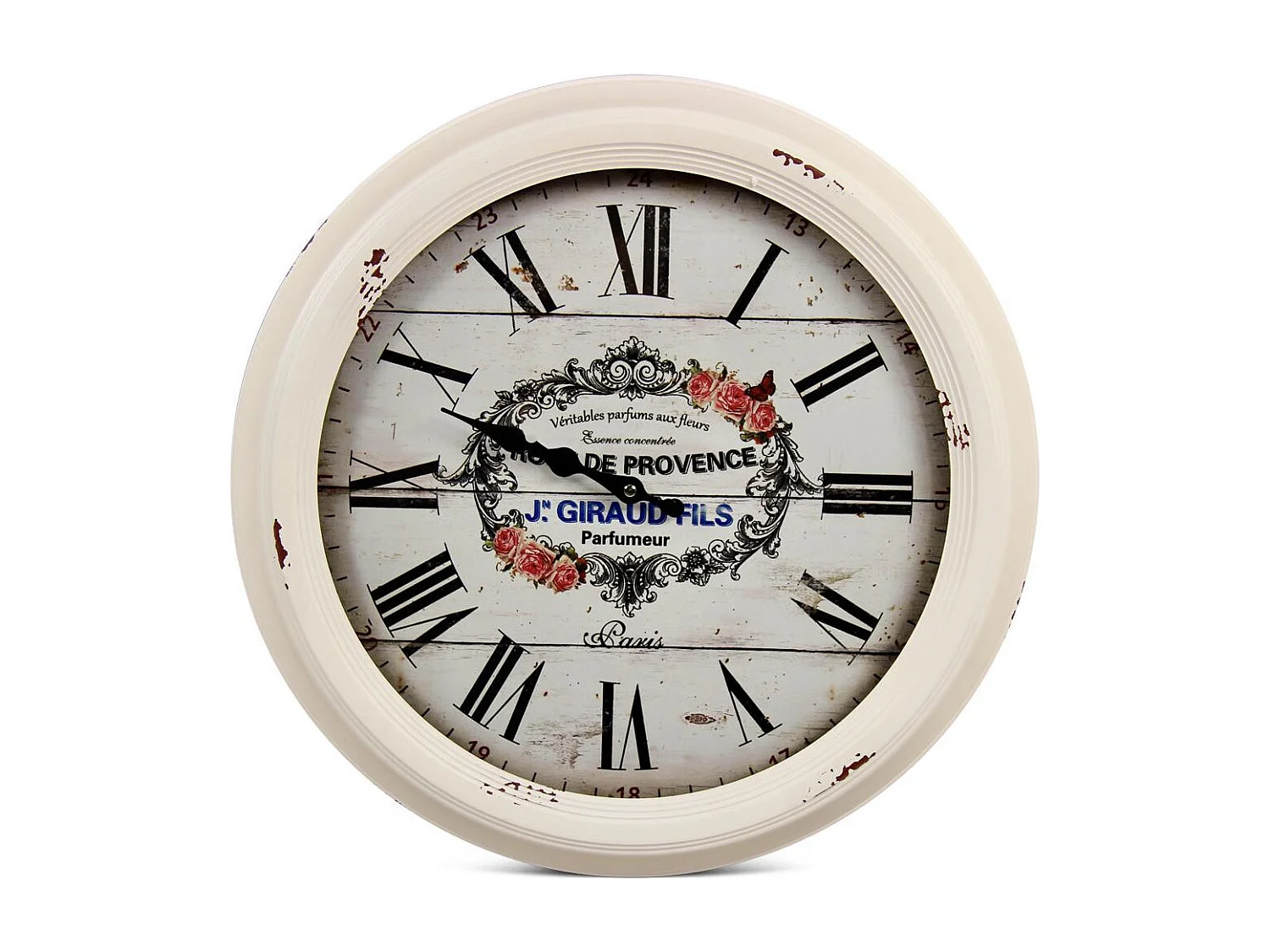 Horloge ancienne murale de provence Métal Blanc - Décoration d'Autrefois