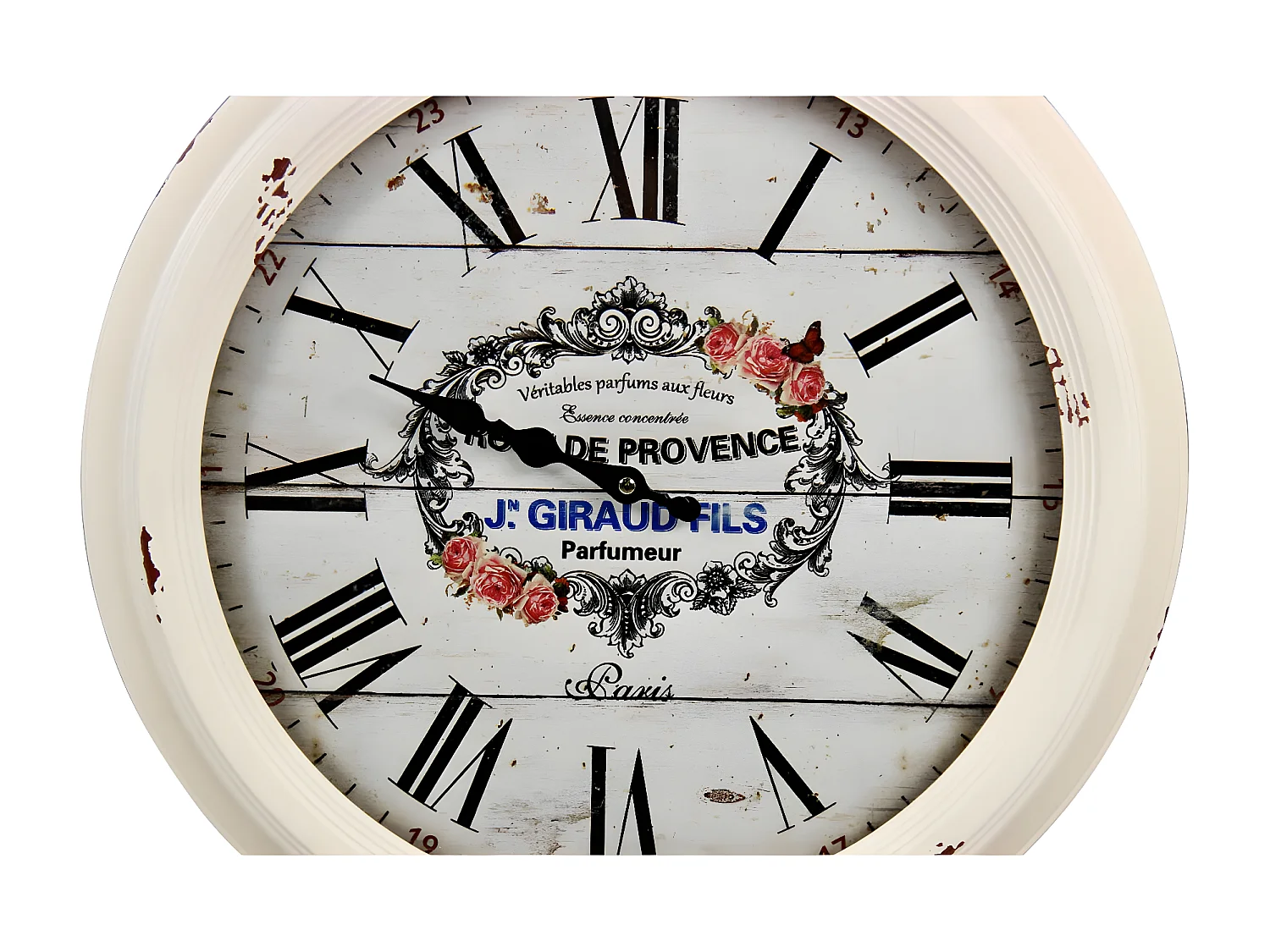 Horloge ancienne murale de provence Métal Blanc - Décoration d'Autrefois