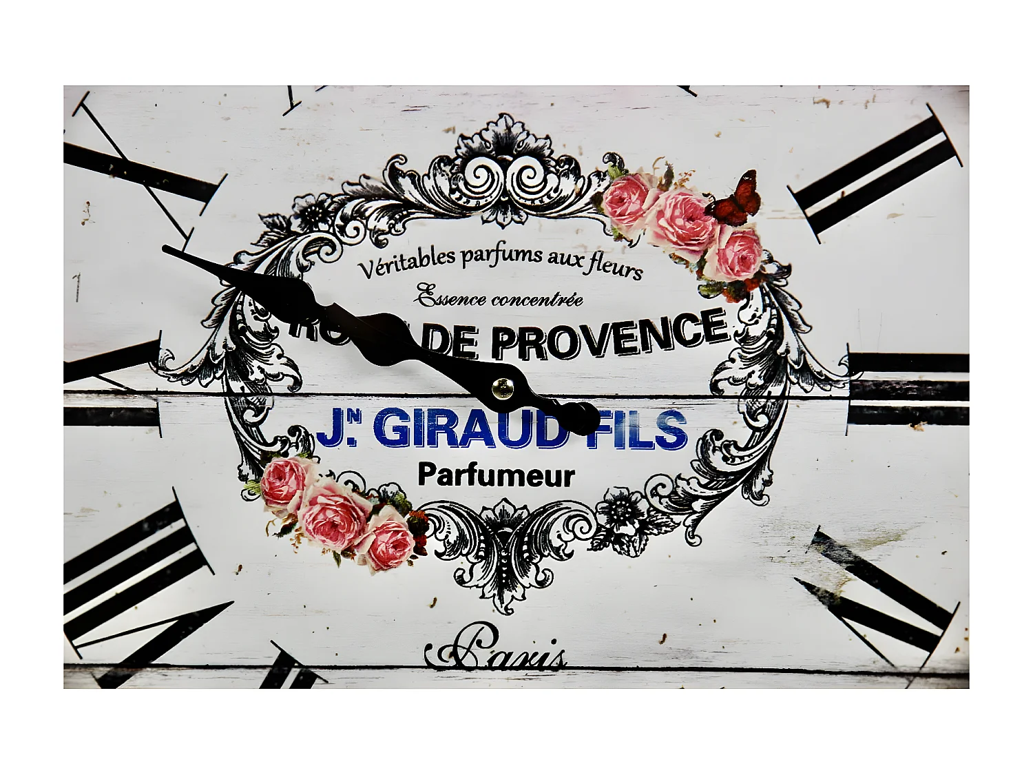 Horloge ancienne murale de provence Métal Blanc - Décoration d'Autrefois