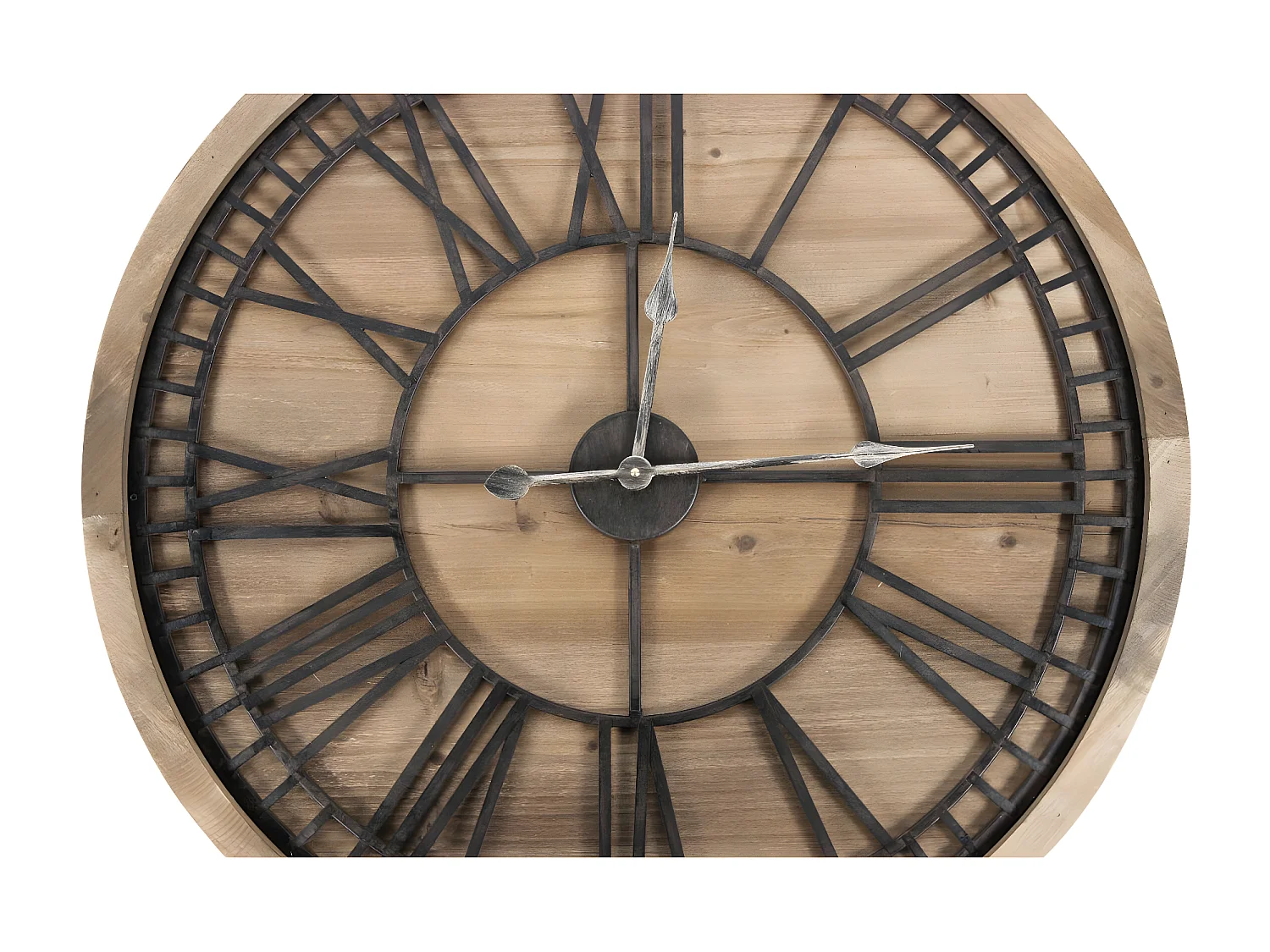 Grande horloge ancienne Bois-Métal Marron - Décoration d'Autrefois