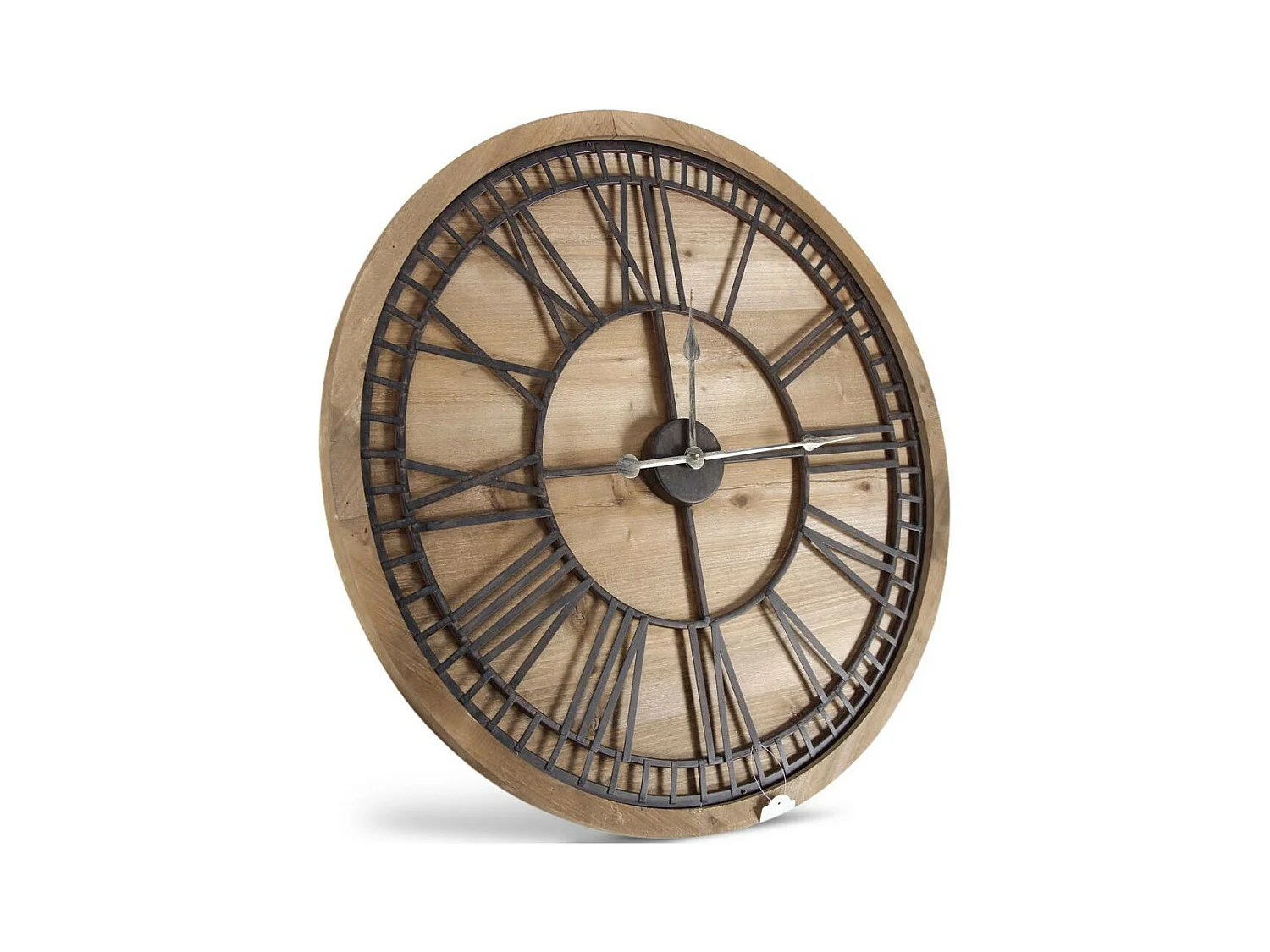 Grande horloge ancienne Bois-Métal Marron - Décoration d'Autrefois