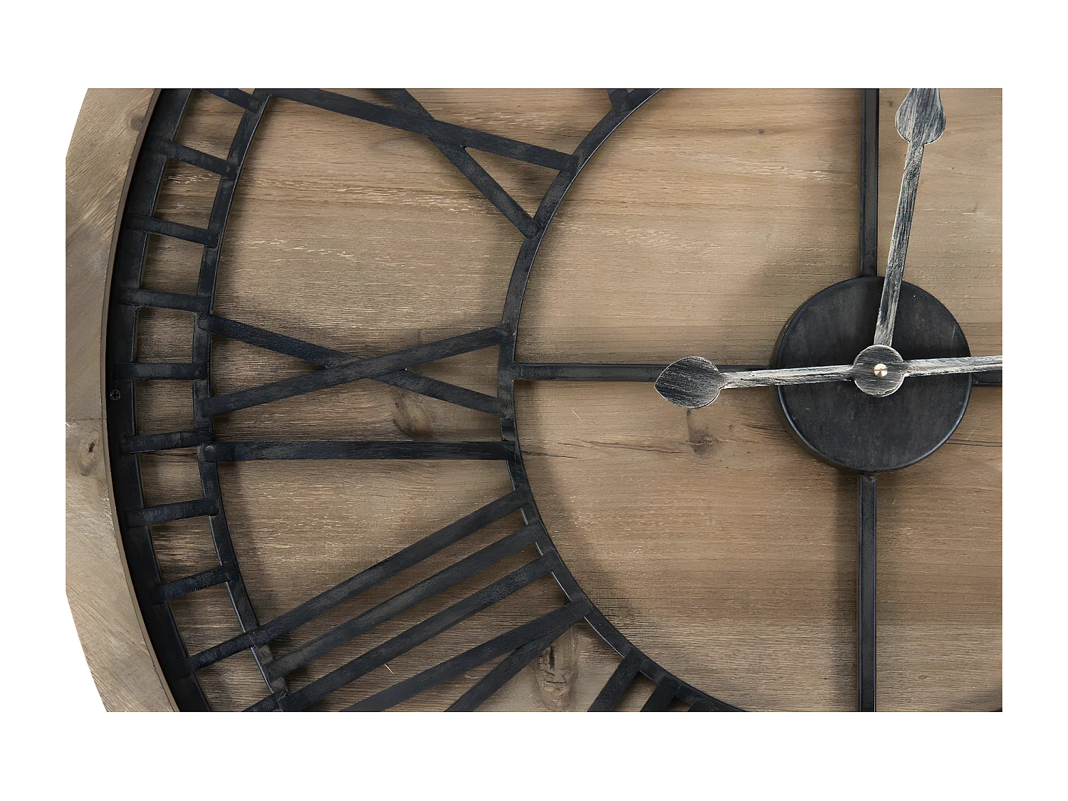 Grande horloge ancienne Bois-Métal Marron - Décoration d'Autrefois