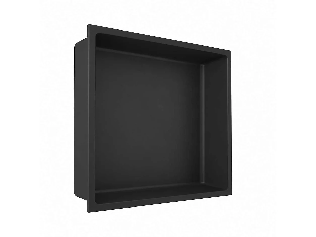 Duschnische Einbau 33 x 33 cm Schwarz Matt - Wandablage Badzimmer, NOOK ITALBOX