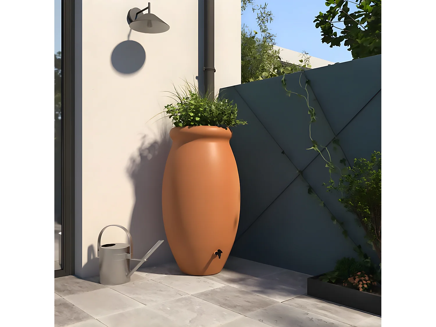 Elegante Recuperador de Água Jarro 500L Toscano com Torneira de Latão