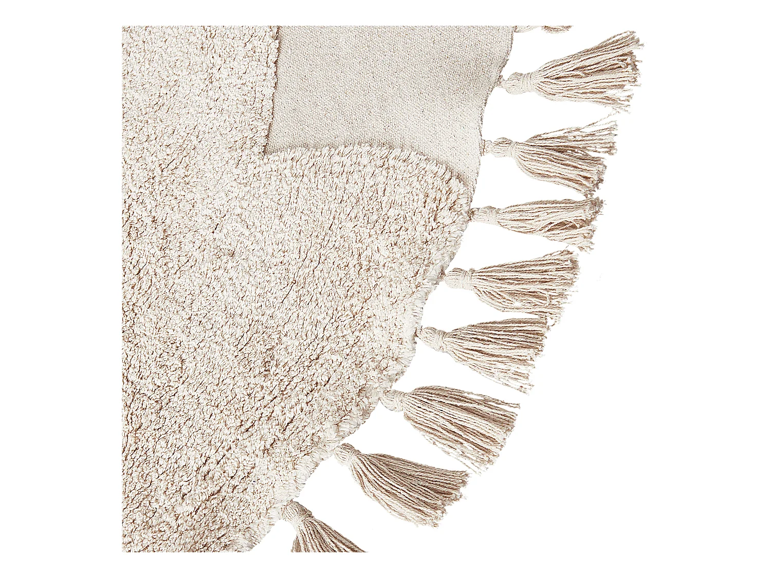 Vloerkleed kat katoen beige ø 120 cm ETSERI