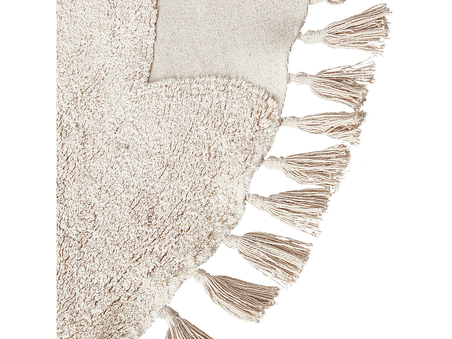 Tapis enfant rond avec motif de chat en coton beige ø 120 cm ETSERI
