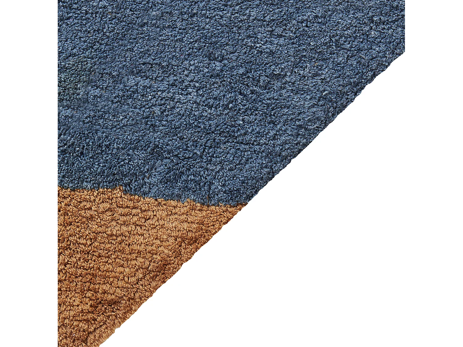 Baumwollteppich gestreift 140 x 200 cm Braun und Blau XULUF