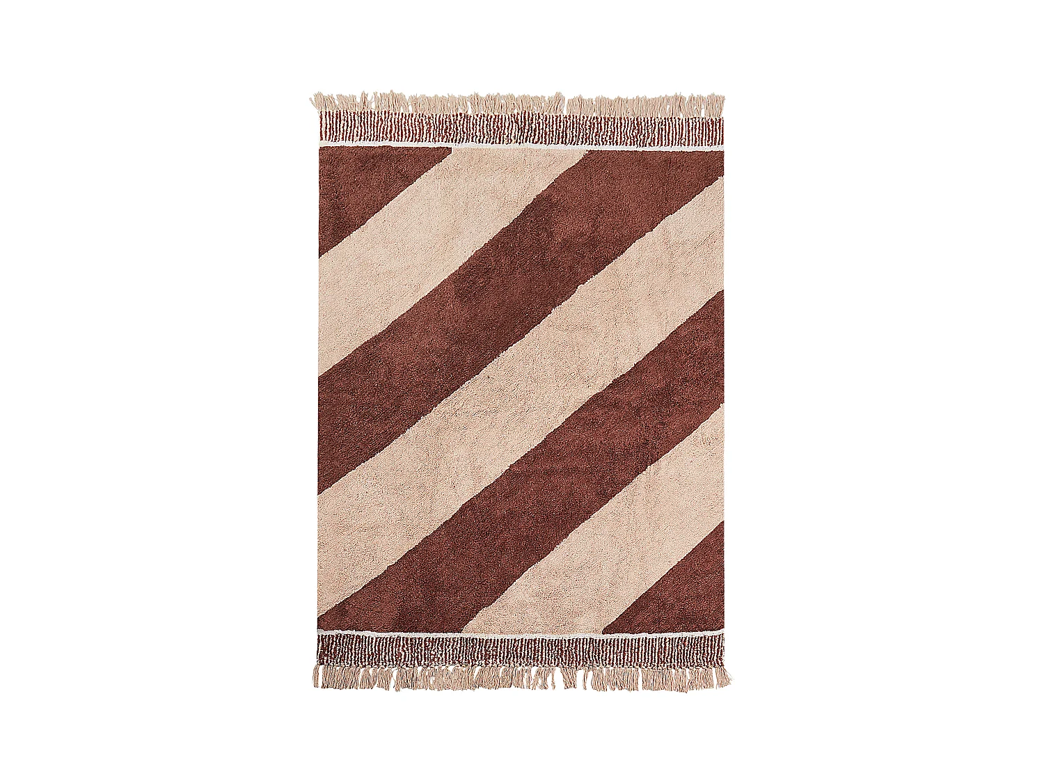 Tappeto cotone marrone e beige 140 x 200 cm XULUF
