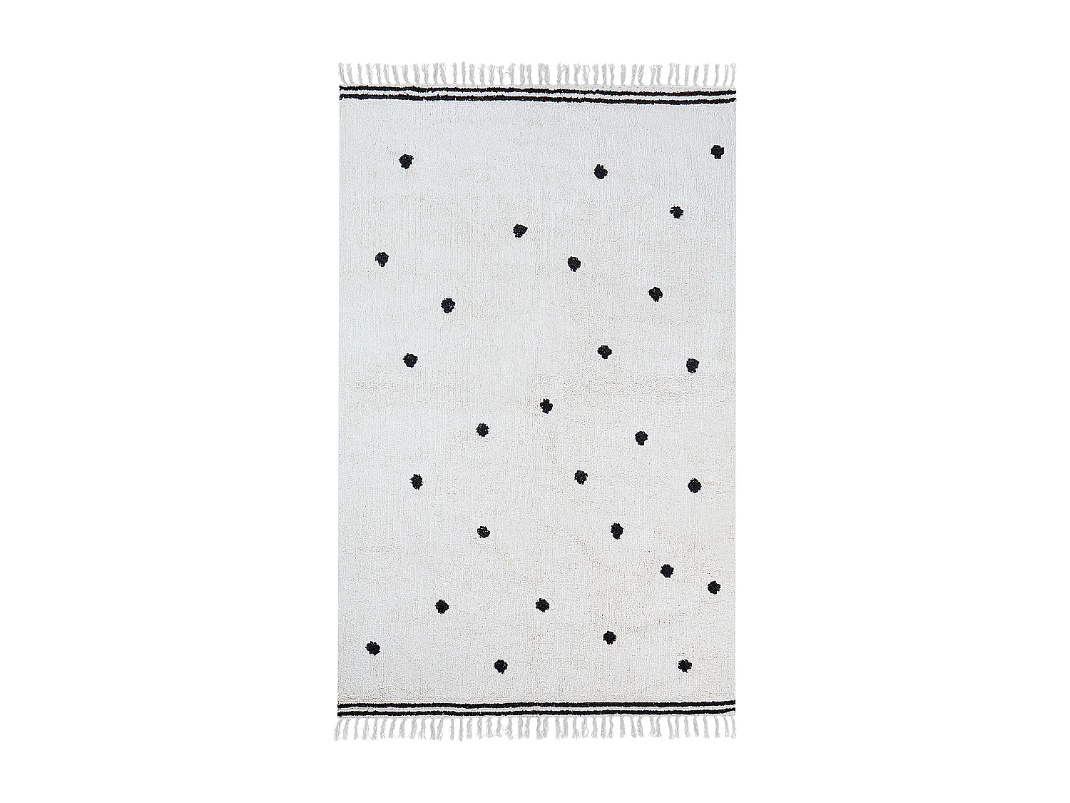 Vloerkleed katoen wit 140 x 200 cm LAZA
