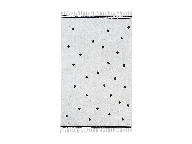Tapis enfant LAZA Blanc cassé 140 x 200 cm Coton