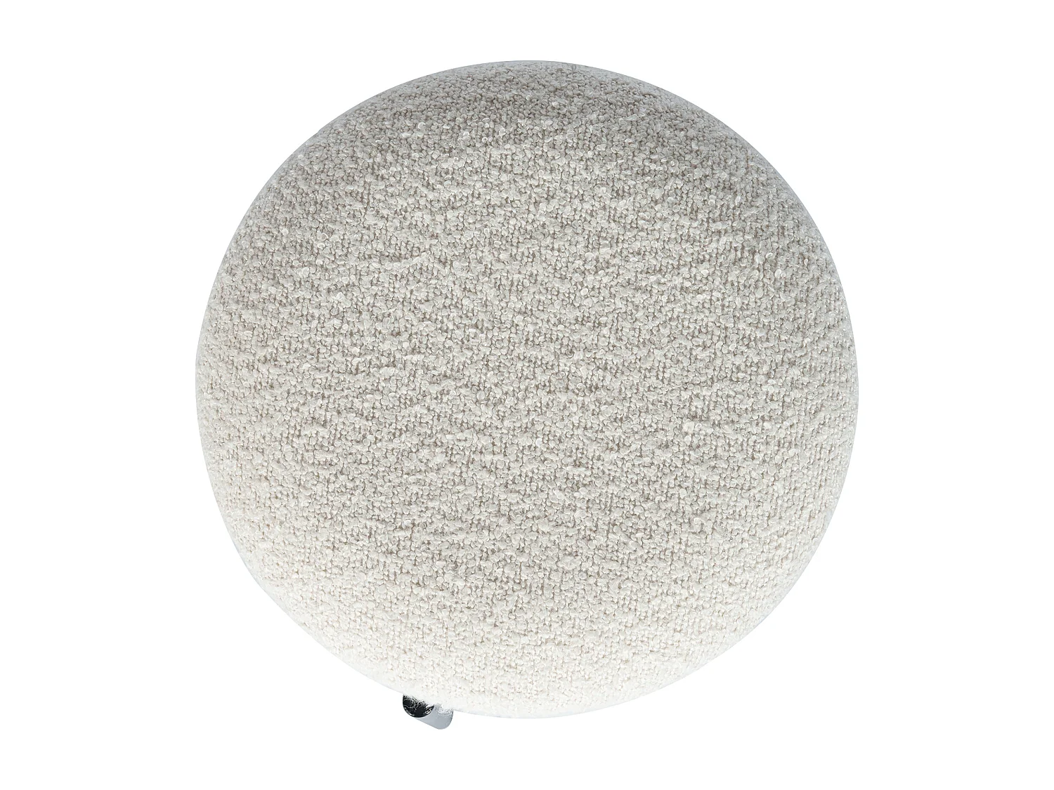 Tabouret bas coffre de rangement en tissu bouclette et métal noir - Crème - EZEL