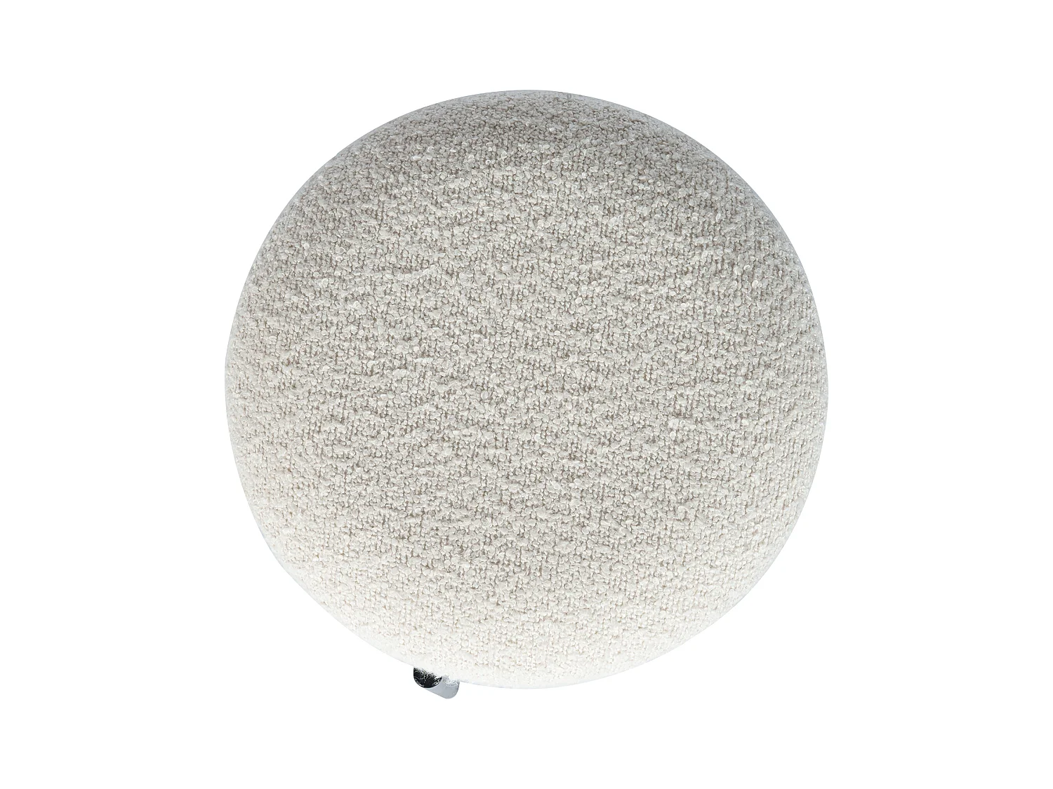 Banco baixo com espaço de arrumação em tecido bouclé e metal preto cor creme - EZEL