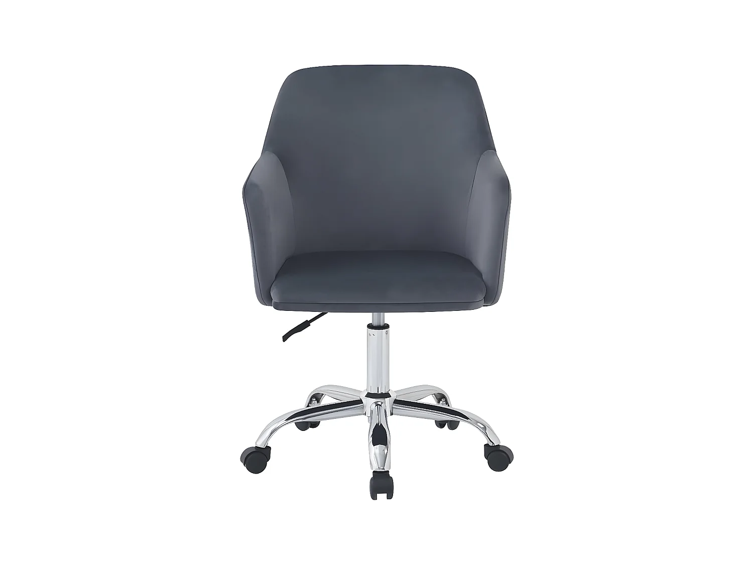 Chaise de bureau en velours ajustable "Ophélie" - Gris