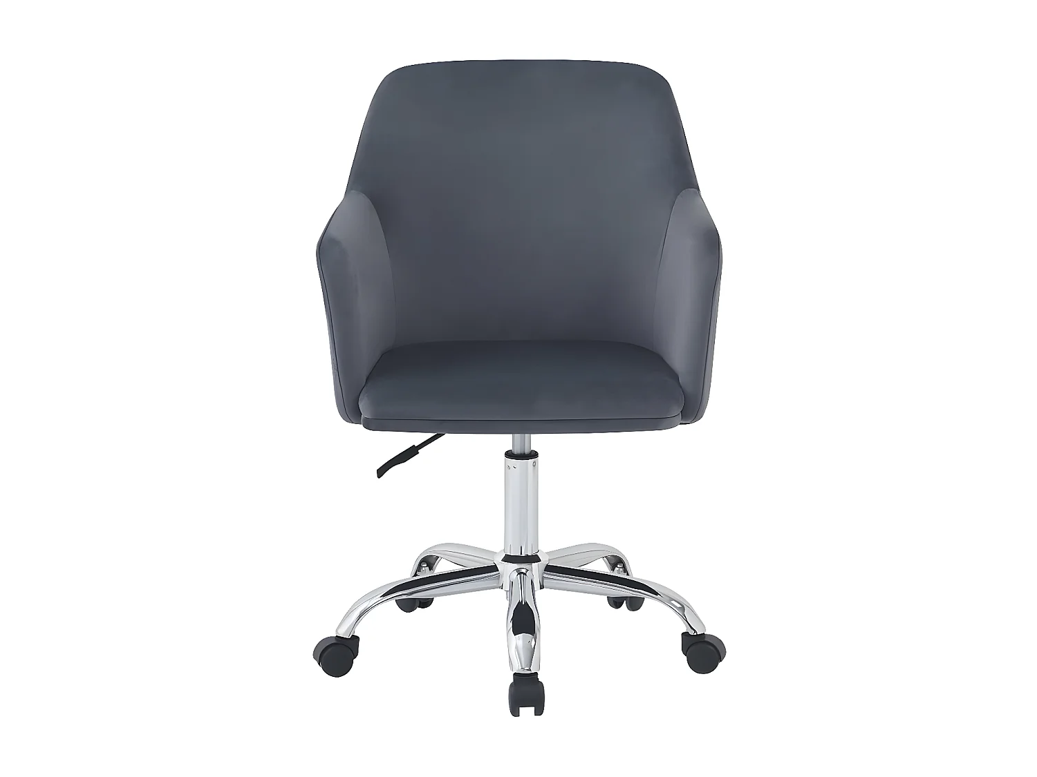 Chaise de bureau en velours ajustable "Ophélie" - Gris