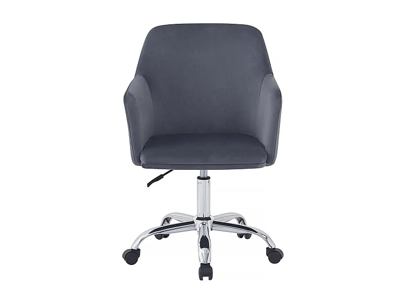 Verstelbare fluwelen bureaustoel "Ophélie" met armleuningen - Grijs