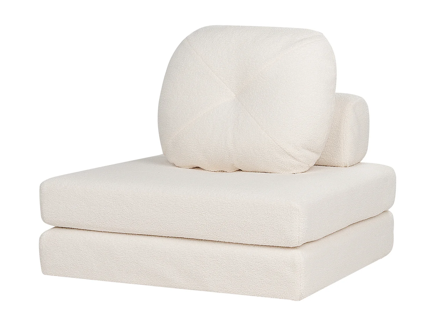 Fauteuil convertible OLDEN Bouclé Blanc