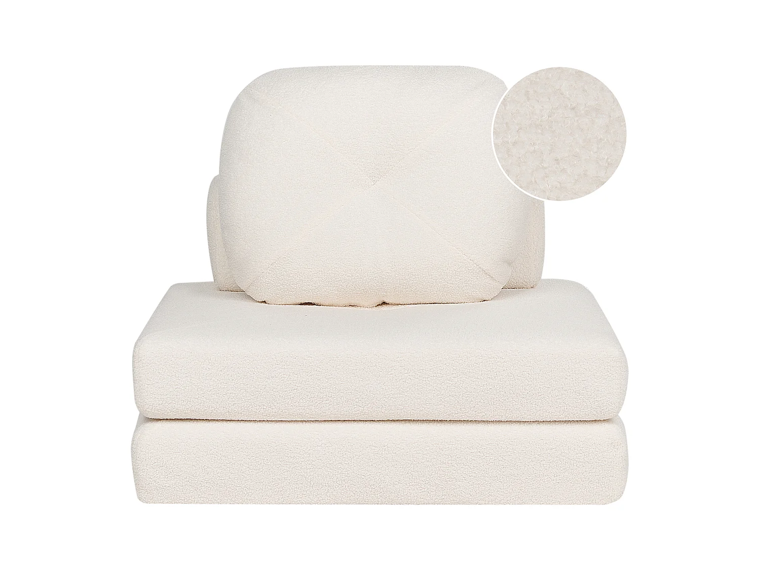 1-Sitzer Schlafsofa OLDEN Bouclé Weiss