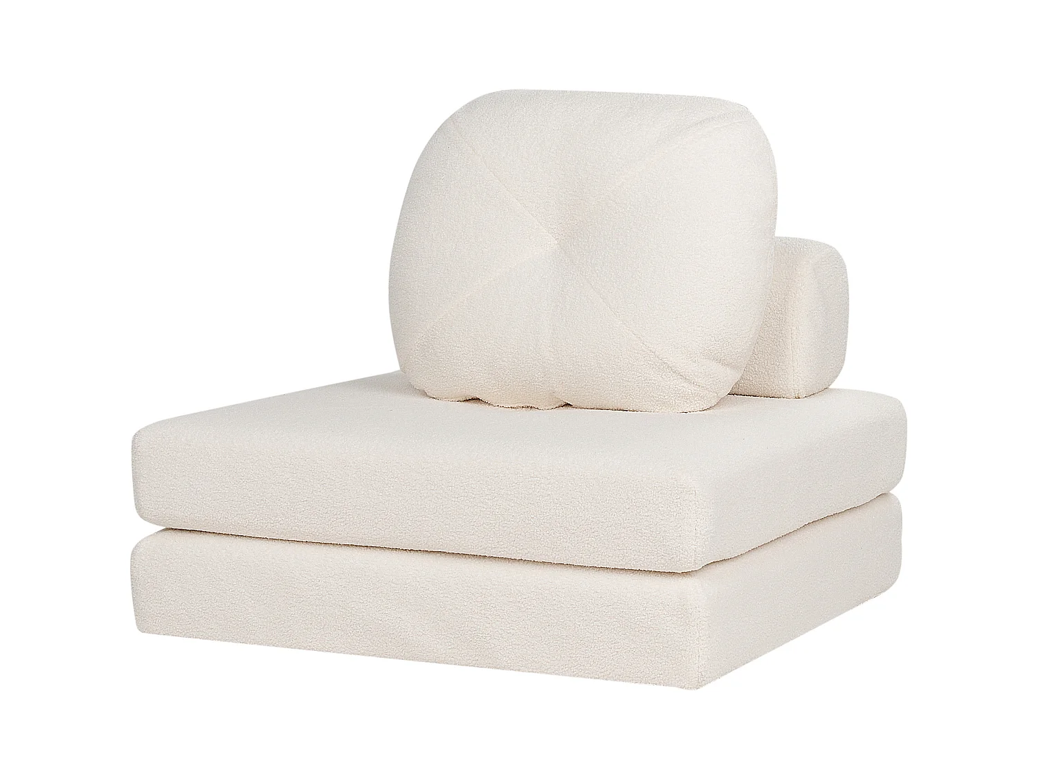 1-Sitzer Schlafsofa OLDEN Bouclé Weiss