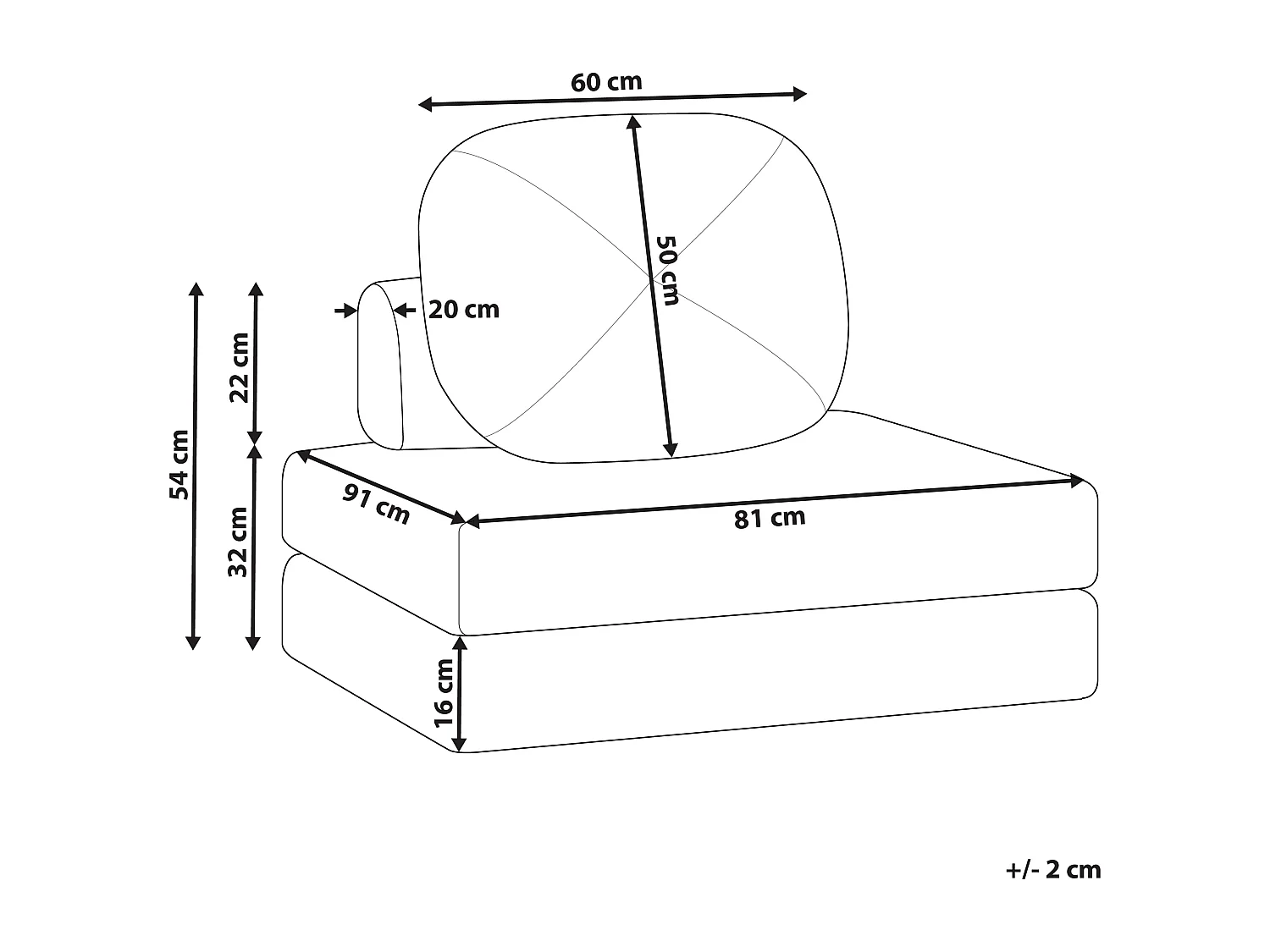 Eenpersoons slaapbank OLDEN Bouclé Wit