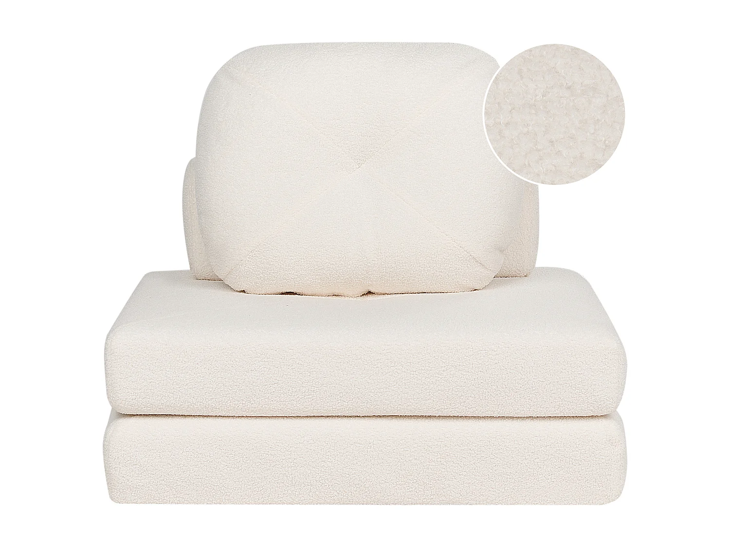 Fauteuil convertible OLDEN Bouclé Blanc