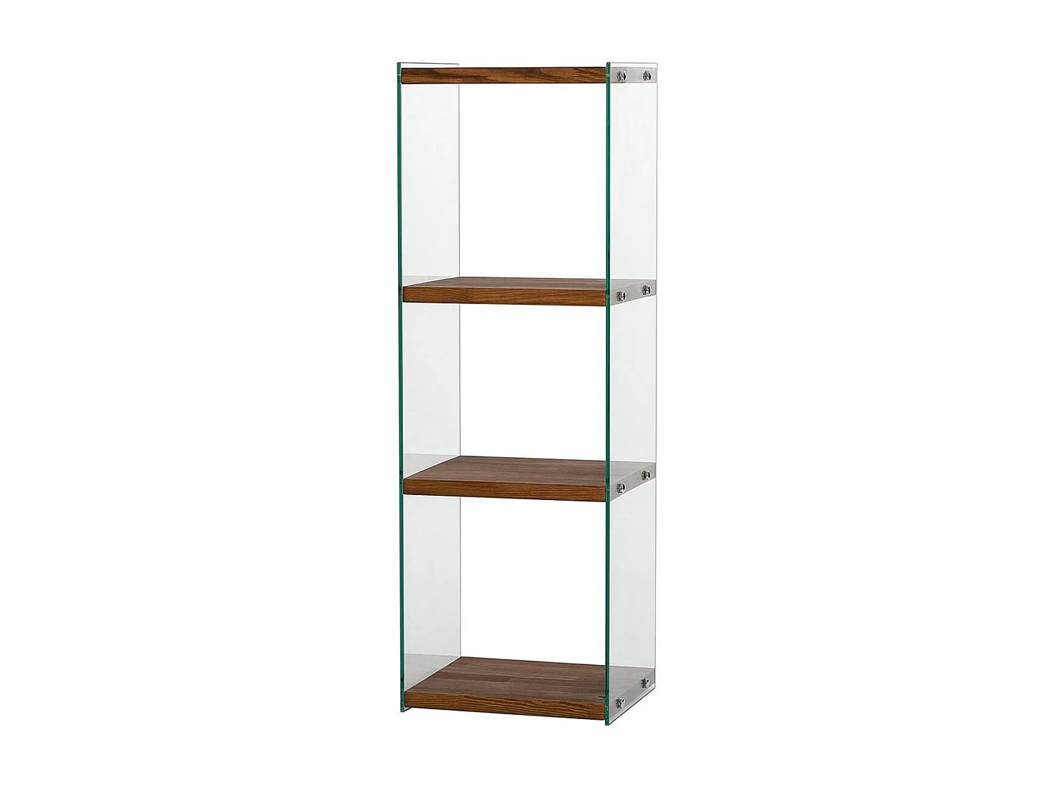 Elegante librería de 120 cm de alto, 40 cm de ancho y 35 cm de fondo | Estructura 100% madera maciza y cristal templado | Acabado natural, s